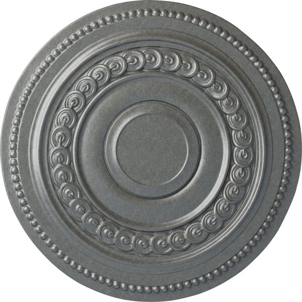 Ekena Millwork Oldham Ceiling Medallion (Fits Canopies up to 8 5/8"), Hand-Painted Platinum, 18"OD x 1 1/4"P CM18OLPLS - main